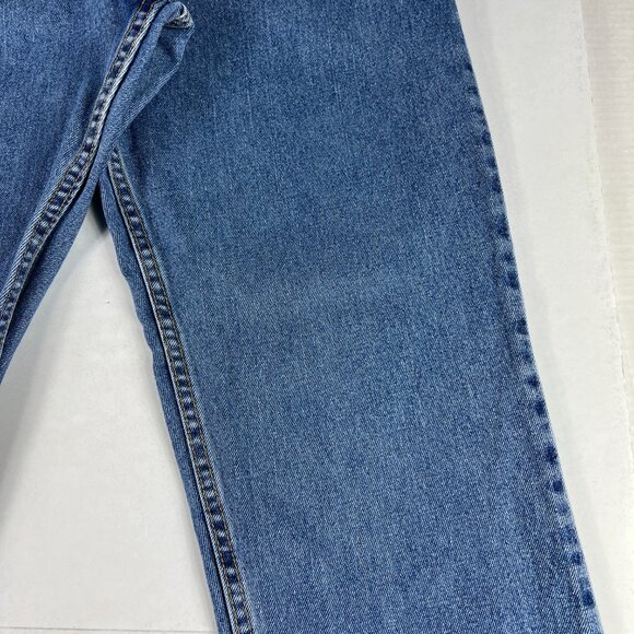 Y2K Levi's Jeans Women's Measured 32x31 550 Relaxed Tapered Blue Denim Tag 14 L - Picture 3 of 16